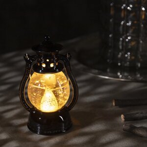Светодиодная фигура «Чёрный фонарь» 8 12 6 см, пластик, батарейки AG13х3, свечение тёплое белое