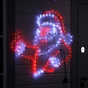 Светодиодная фигура «Дед Мороз», 89 77 см, дюралайт, 180 LED, 220 В, свечение красное/белое