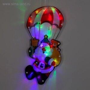 Светодиодная фигура «Дед Мороз на парашюте» 19 42 см, пластик, 220 В, свечение мульти (RG/RB)