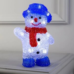 Светодиодная фигура «Приветливый снеговик» 13 20 8 см, акрил, 10 LED, батарейки ААх2 (не в комплекте), свечение белое