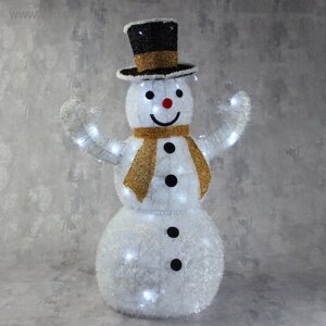 Светодиодная фигура «Снеговик» 60 85 40 см, металл, текстиль, 220 В, свечение белое