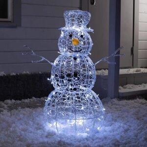 Светодиодная фигура «Снеговик» 65 90 50 см, металл, 31 В, свечение белое
