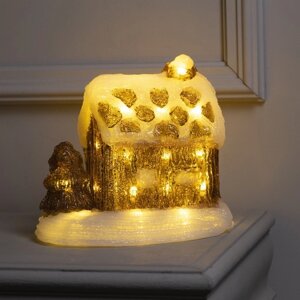 Светодиодная фигура «Зимний домик» 22 21 17 см, акрил, 30 LED, 220 В, свечение тёплое белое