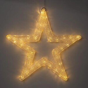 Светодиодная фигура «Звезда» 50 см, акрил, 45 LED, 220 В, свечение тёплое белое