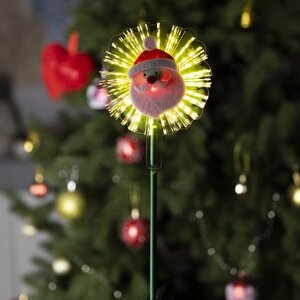 Светодиодная игрушка на палочке «Дед Мороз» 11 29 4 см, батарейки LR44х3, свечение тёплое белое