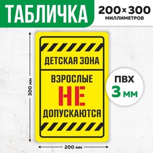 Табличка «Взрослые не допускаются», плёнка, 400300 мм