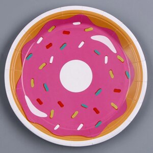 Тарелка бумажная «Пончик», в наборе 6 шт.