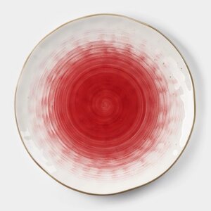 Тарелка фарфоровая Доляна «Космос», d=27,5 см, цвет красный