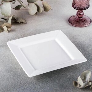 Тарелка фарфоровая квадратная Wilmax Stella, 18,518,5 см, цвет белый