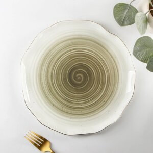 Тарелка фарфоровая обеденная Доляна «Млечный путь», d=25 см, цвет серый