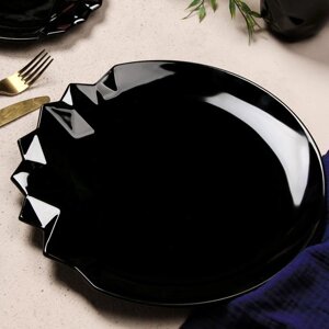 Тарелка керамическая «Обсидиан», чёрная, 27 см, цвет чёрный