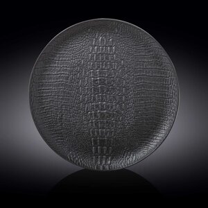 Тарелка круглая Wilmax England Croco, d=33 см, цвет чёрный