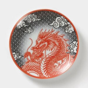 Тарелка «Огненный дракон», d=17.5 см, фарфор