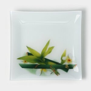 Тарелка стеклянная Доляна «Бамбук», 19,519,5 см
