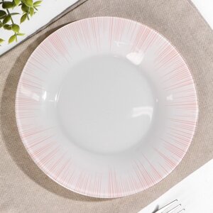 Тарелка стеклянная «Фокус», d=19,5 см, цвет розовый