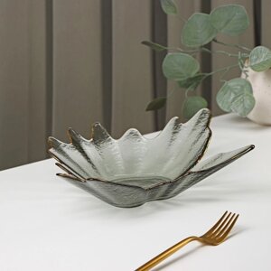 Тарелка стеклянная сервировочная «Рени», 288 см, цвет серый
