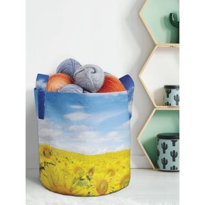 Текстильный мешок «Подсолнухи под небом», для хранения вещей и игрушек, размер 33х37 см, 26.5 л