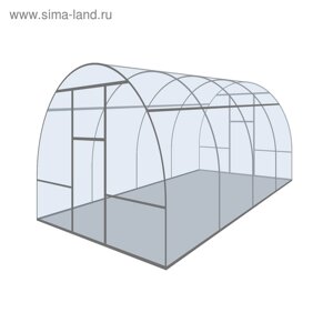 Теплица (каркас) Новая-Цинк», 4 3 2,1 м, оцинкованная сталь, профиль 20 20 мм, без поликарбоната