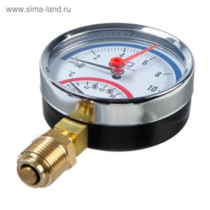 Термоманометр "CTM", радиальный, Дк 80 мм, 1 МПа, наружная резьба 1/4", 120°С