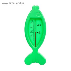 Термометр "Рыбка", Luazon, детский, для воды, пластик, 15.5 см, зеленый