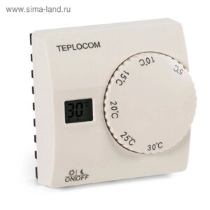 Термостат комнатный Teplocom TS-2AA/8A3, проводной, питание от двух батарей типа АА