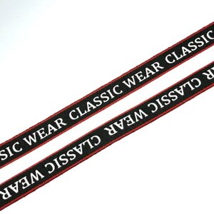 Тесьма Classic wear, ширина 1,5 см, цвет чёрный, красный