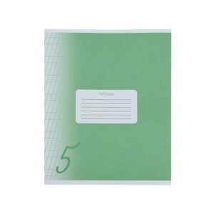 Тетрадь 12 листов в частую косую линейку Calligrata "Пятёрка", обложка мелованный картон, блок офсет, белизна 95%Зелёная