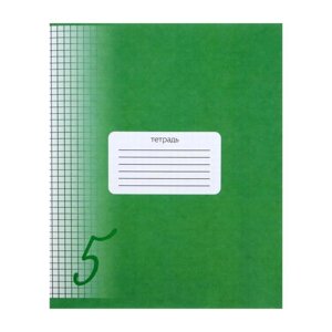 Тетрадь 12 листов в клетку Calligrata "Пятёрка", обложка мелованный картон, блок офсет, белизна 95%Зелёная