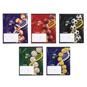 Тетрадь 24 листов в клетку ErichKrause "Sport DNA", обложка мелованный картон, блок офсет 100%МИКС