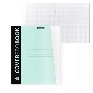 Тетрадь 48 листов в клетку ErichKrause CoverProBook Pastel, пластиковая обложка, блок офсет, белизна 100%мятная