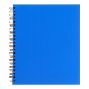 Тетрадь на гребне A5 96 листов в клетку Calligrata Синяя, пластиковая обложка, блок офсет
