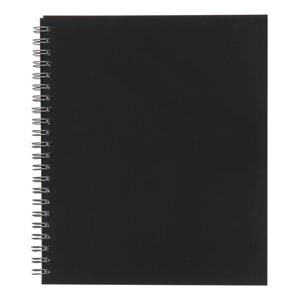 Тетрадь на гребне A5 96 листов в клетку "Чёрная", пластиковая обложка, блок офсет