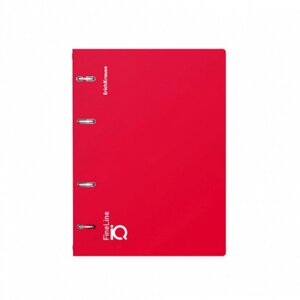 Тетрадь на кольцах А5 100 листов клетка ErichKrause IQ FineLine Classic пластиковая обложка красная, блок офсет 80 г/м²белизна 100% микс