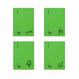 Тетрадь на кольцах А5 100 листов клетка ErichKrause IQ FineLine Motion пластиковая обложка зеленая, блок офсет 80 г/м²белизна 100% микс