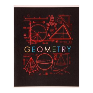 Тетрадь предметная "Супернеон", 48 листов в клетку "Геометрия", со справочным материалом, обложка мелованный картон, блок офсет