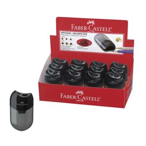 Точилка Faber-Castell с контейнером 2 отверстия, чёрный