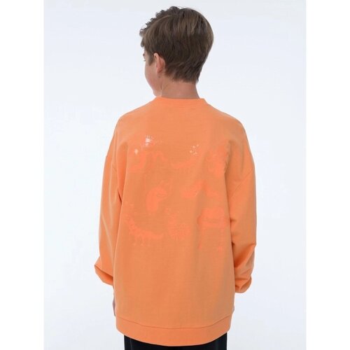 Толстовка для мальчиков, рост 116 см, цвет оранжевый