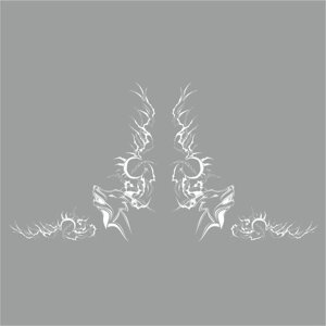 Тонировка-уголок "Волк и луна", белая, комплект 2 шт, 50 х 23,3 см