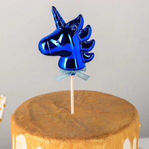 Топпер для торта «Единорог», 217 см, цвет синий