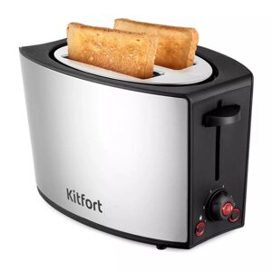 Тостер Kitfort КТ-6248, 800 Вт, 6 режимов прожарки, 2 тоста, чёрно-серебристый