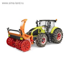 Трактор Claas Axion 950, c цепями и снегоочистителем