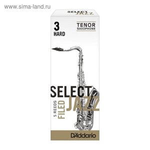 Трости Rico RSF05TSX3H Select Jazz для саксофона тенор, размер 3, жесткие (Hard), 5шт