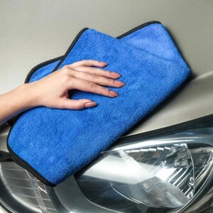 Тряпка для мытья авто, CARTAGE, микрофибра, 400 г/м²4060 cм, сине-серая