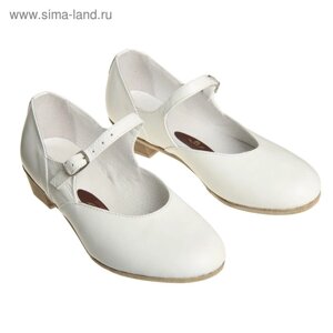 Туфли народные женские, длина по стельке 19,5 см, цвет белый