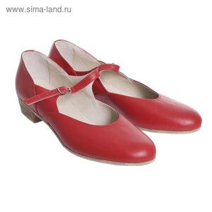 Туфли народные женские, длина по стельке 26 см, цвет красный