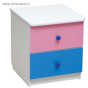 Тумба прикроватная «Радуга», 410440468 мм, цвет белый / розовый / синий