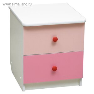 Тумба прикроватная «Радуга», 410440468 мм, цвет белый / розовый / светло-розовый