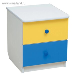 Тумба прикроватная «Радуга», 410х440х468 мм, цвет белый/жёлтый/синий