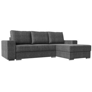 Угловой диван «Дрезден», правый угол, механизм пантограф, рогожка, цвет серый