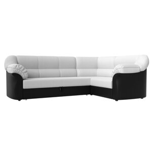 Угловой диван «Карнелла», механизм дельфин, экокожа, цвет белый / чёрный